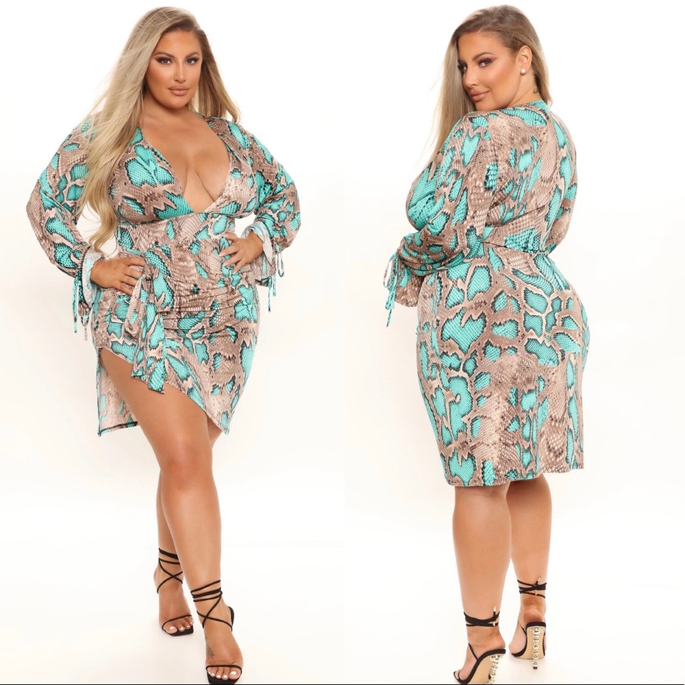Fashion nova curve snake mini dress 1x